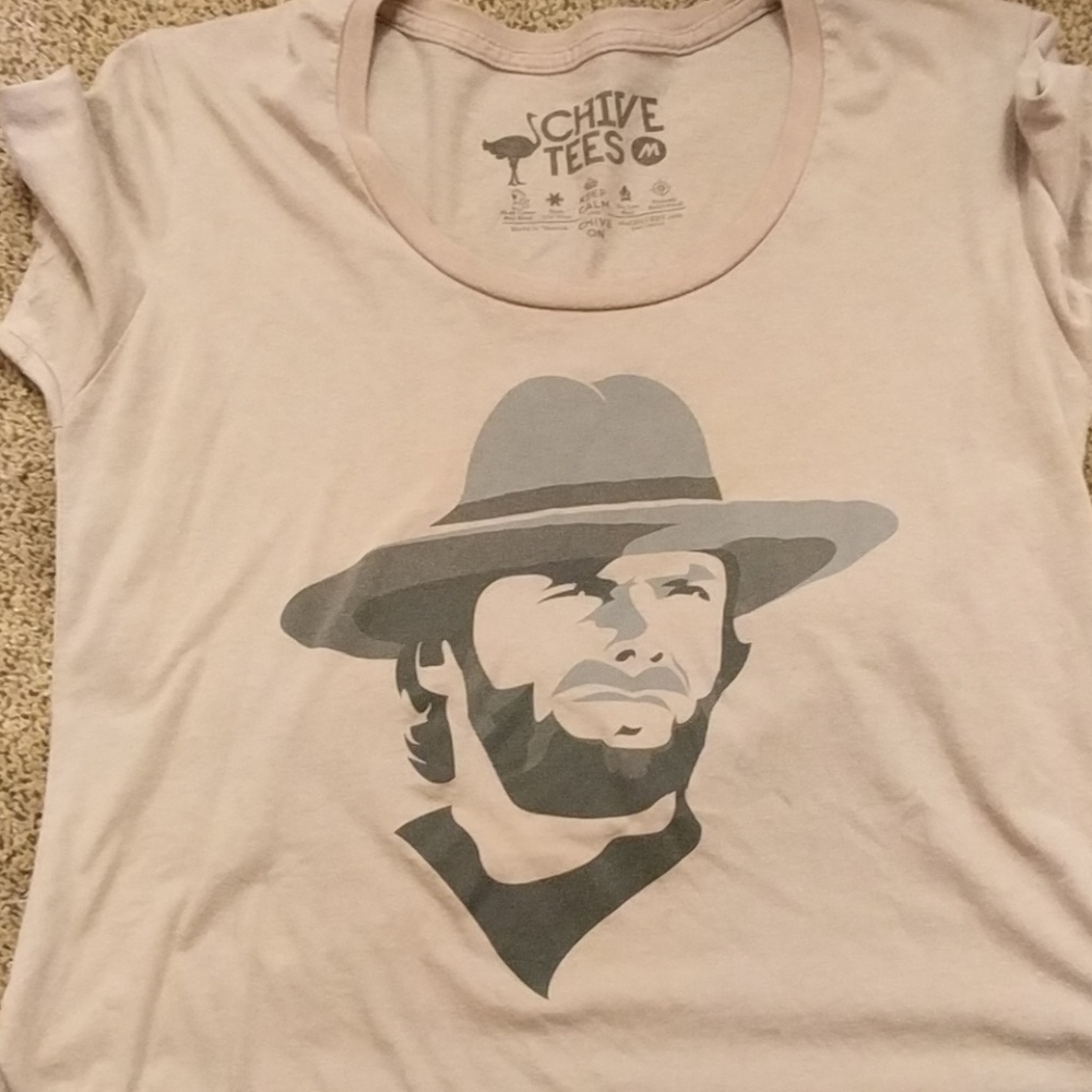 Chive short sleeved shirt. Clint Eastwood. Medium.